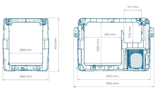 Размеры автохолодильника в аренду Waeco CFX-40